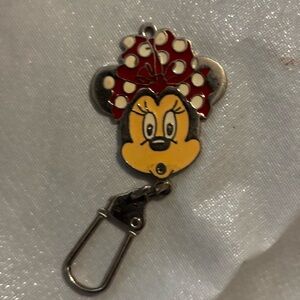 Vintage Minnie Mouse Enamel Keychain / Bag Charms
